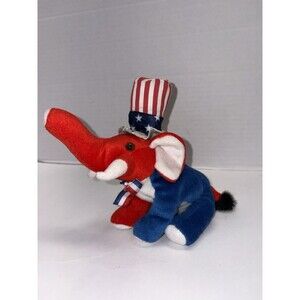 Vintage K&K Sales Company Patriotic Elephant Plush Decor American USA